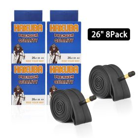 Elecony 8 Pack Lightweight 26 Mountain Bike 48mm Schrader Valve, Replacement Inner Tubes for Road Bikes