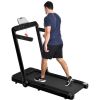 Folding Treadmill, Installation-Free Under Desk Electric Treadmill 2.5HP, with Bluetooth APP and speaker, Remote Control, Display, Walking Jogging Run