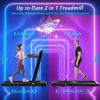 Folding Treadmill, Installation-Free Under Desk Electric Treadmill 2.5HP, with Bluetooth APP and speaker, Remote Control, Display, Walking Jogging Run