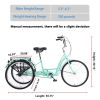 20" European Adult Tricycles 3 Wheel W/Installation Tools with Low Step-Through, Large Basket, Tricycle for Adults, Women, Men