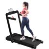 Folding Treadmill, Installation-Free Under Desk Electric Treadmill 2.5HP, with Bluetooth APP and speaker, Remote Control, Display, Walking Jogging Run