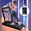 Folding Treadmill, Installation-Free Under Desk Electric Treadmill 2.5HP, with Bluetooth APP and speaker, Remote Control, Display, Walking Jogging Run