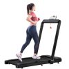 Folding Treadmill, Installation-Free Under Desk Electric Treadmill 2.5HP, with Bluetooth APP and speaker, Remote Control, Display, Walking Jogging Run