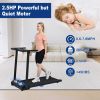 Electric Treadmill Foldable Exercise Walking Machince for Home/Office LCD Display, Peak 2.5HP, 0.6-7.6MPH, Compact Folding Easy Assembly 12 Preset Pro
