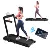 Folding Treadmill, Installation-Free Under Desk Electric Treadmill 2.5HP, with Bluetooth APP and speaker, Remote Control, Display, Walking Jogging Run