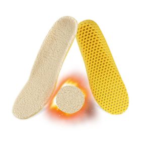 Thickened Invisible Winter Thermal Insole Suction (Option: Beige-L)