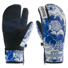 Ski gloves outdoor three-finger warm gloves (Option: Astyle-L)