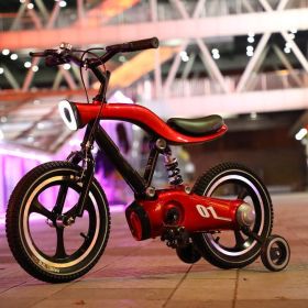 High Carbon Steel Kids Bike With Music Light Pedal (Option: Red-14inch)