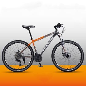 Aluminum Alloy Mountain Biking For Male And Female Adults (Option: Grey orange-26inches 30speeds)