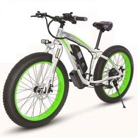 Electric Bicycle Lithium Tram Snow Electric Mountain Bike 21 Speed (Option: Green-UK)