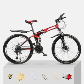 Dual Shock Absorbing Off-road Variable Speed Racing Male And Female Student Bikes (Option: Black red-1 Style-27speed)