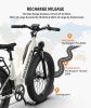 AOSTIRMOTOR New Pattern 26" 1000W Electric Bike Fat Tire 52V15AH Removable Lithium Battery for Adults(white)