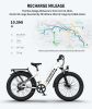 AOSTIRMOTOR New Pattern 26" 1000W Electric Bike Fat Tire 52V15AH Removable Lithium Battery for Adults(white)