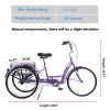 26" European Adult Tricycles 3 Wheel W/Installation Tools with Low Step-Through, Large Basket, Tricycle for Adults, Women, Men