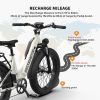 AOSTIRMOTOR New Pattern 26" 1000W Electric Bike Fat Tire 52V15AH Removable Lithium Battery for Adults(white)