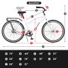 S26204 26 Inch Beach Cruiser Bike for Men and Women, Steel Frame, Single Speed Drivetrain, Upright Comfortable Rides, Multiple Colors