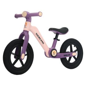 Children's Pedal-free Balance Foldable Kids Balance Bike (Option: Pink Purple-12inch)